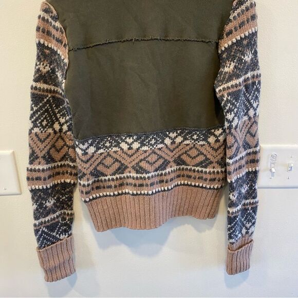 We The Free Lambswool & Cotton Fair Isle Zip Up Sweater Jacket size small - Picture 7 of 14